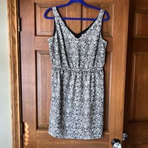 Loft summer dress, black and ivory
